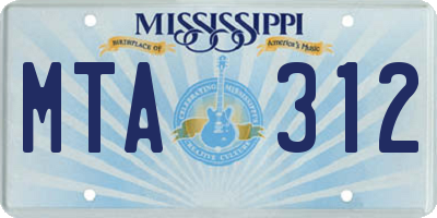 MS license plate MTA312
