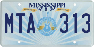 MS license plate MTA313