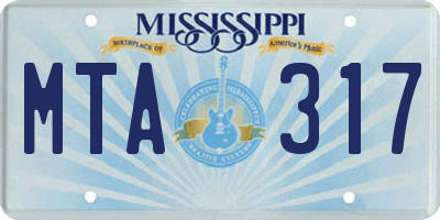 MS license plate MTA317