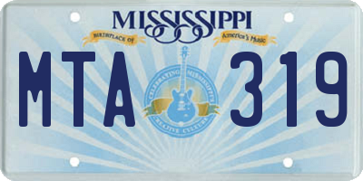 MS license plate MTA319