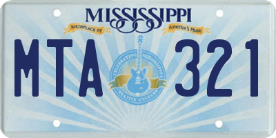 MS license plate MTA321