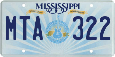MS license plate MTA322