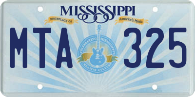 MS license plate MTA325