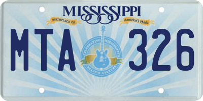 MS license plate MTA326