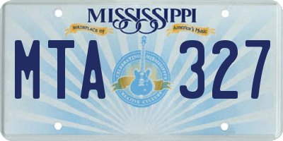 MS license plate MTA327