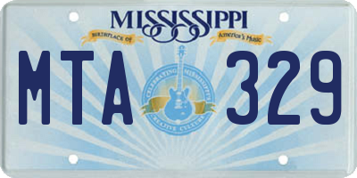 MS license plate MTA329