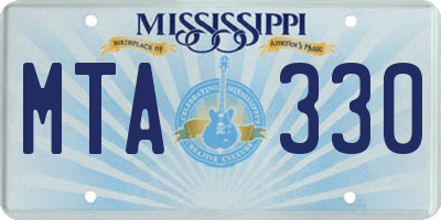 MS license plate MTA330