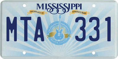 MS license plate MTA331