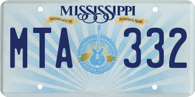 MS license plate MTA332