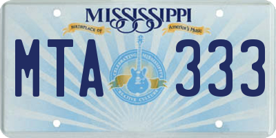 MS license plate MTA333