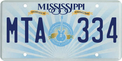 MS license plate MTA334