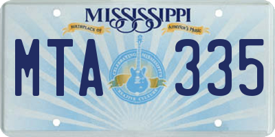 MS license plate MTA335
