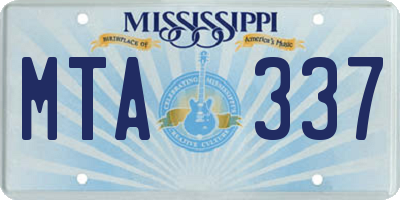 MS license plate MTA337