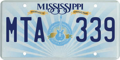 MS license plate MTA339