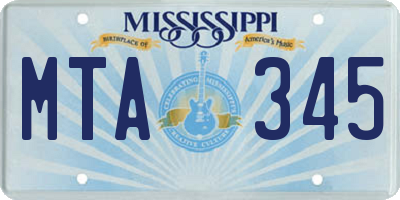 MS license plate MTA345