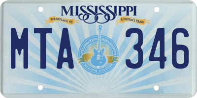 MS license plate MTA346