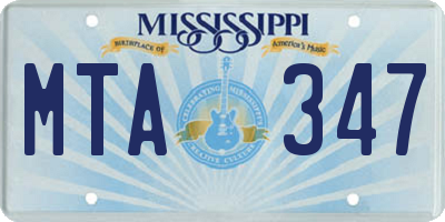 MS license plate MTA347