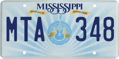 MS license plate MTA348
