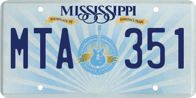 MS license plate MTA351