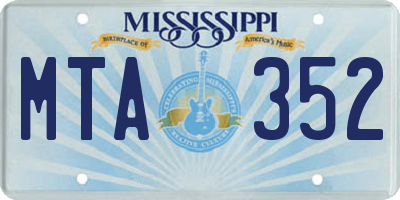 MS license plate MTA352