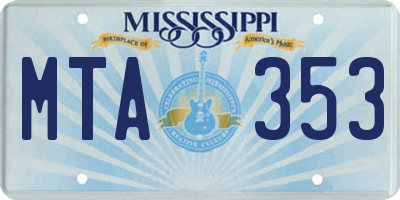 MS license plate MTA353