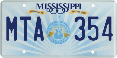 MS license plate MTA354