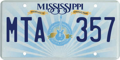 MS license plate MTA357