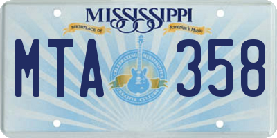 MS license plate MTA358