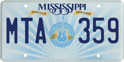 MS license plate MTA359