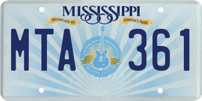 MS license plate MTA361