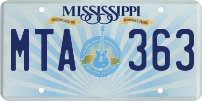 MS license plate MTA363