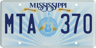 MS license plate MTA370