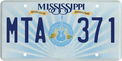 MS license plate MTA371