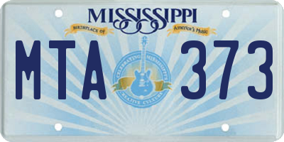 MS license plate MTA373