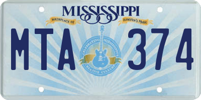 MS license plate MTA374