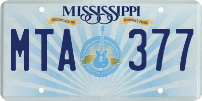 MS license plate MTA377