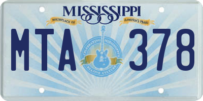 MS license plate MTA378