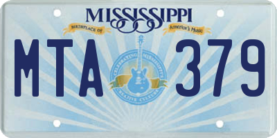 MS license plate MTA379