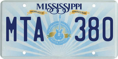 MS license plate MTA380