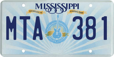 MS license plate MTA381
