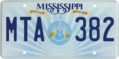 MS license plate MTA382
