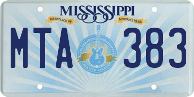MS license plate MTA383