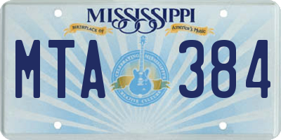 MS license plate MTA384