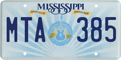 MS license plate MTA385