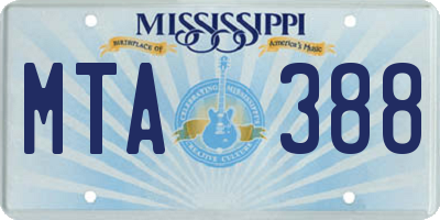 MS license plate MTA388