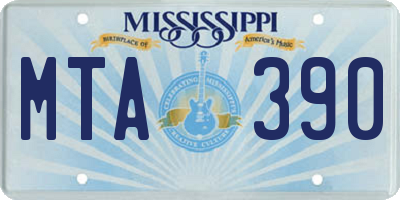 MS license plate MTA390