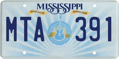 MS license plate MTA391