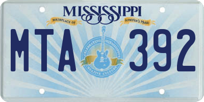 MS license plate MTA392