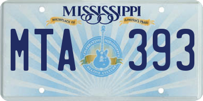 MS license plate MTA393