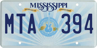 MS license plate MTA394